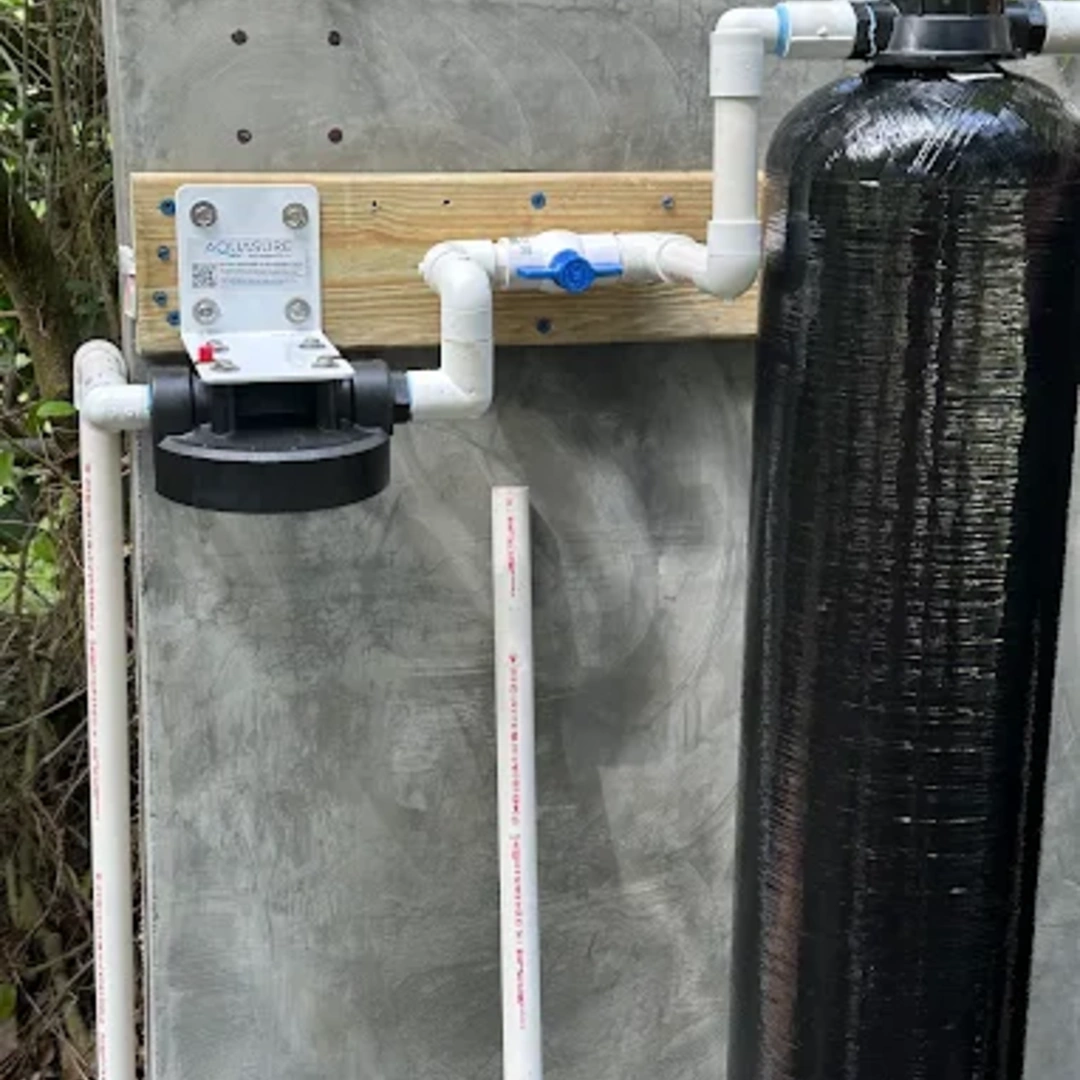 AquaPure water filtration system installation with PVC plumbing lines by professional plumber in Miami FL
