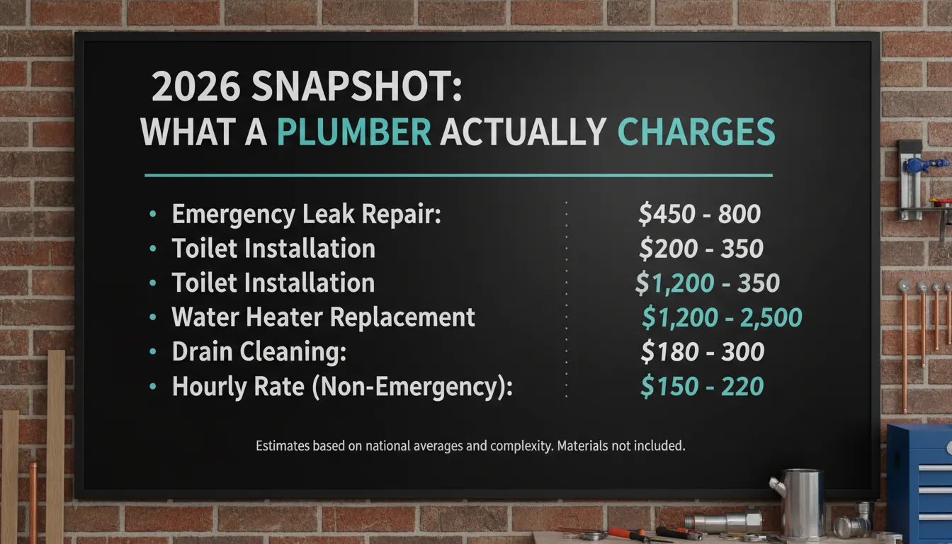 Overview of plumber charges in 2026 for various services