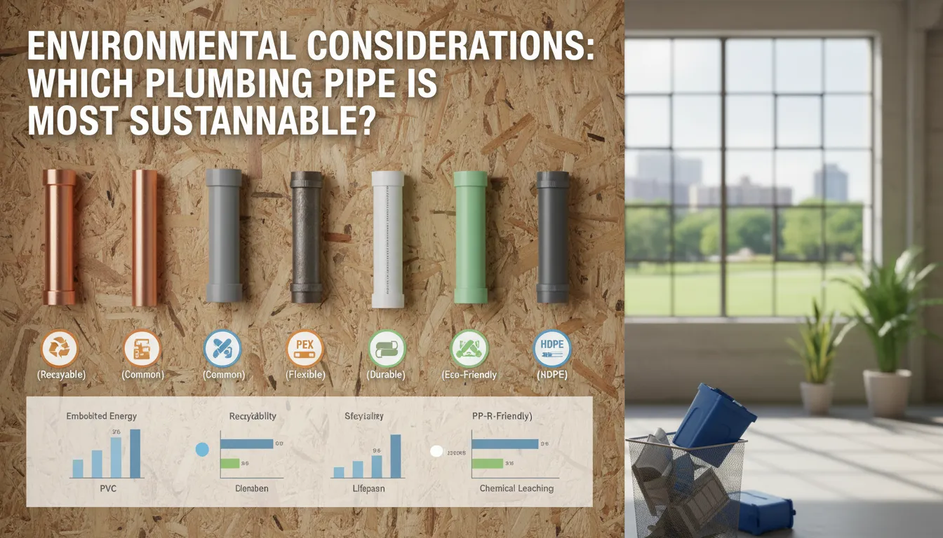Comparing the environmental impact of PVC, PEX, and Copper plumbing pipes