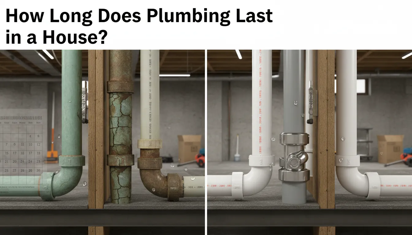 Estimated lifespan of different plumbing materials in a house