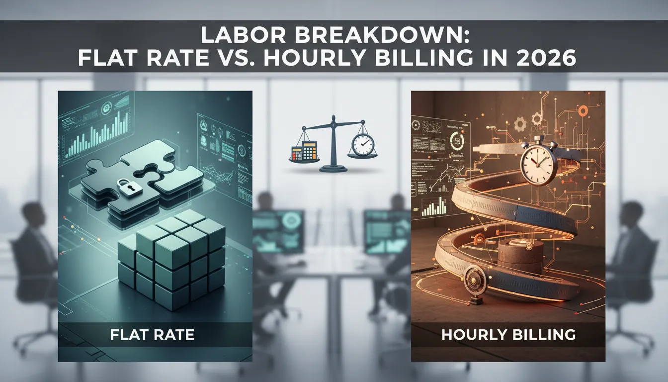 Comparison of flat rate vs. hourly billing for plumbing services in 2026