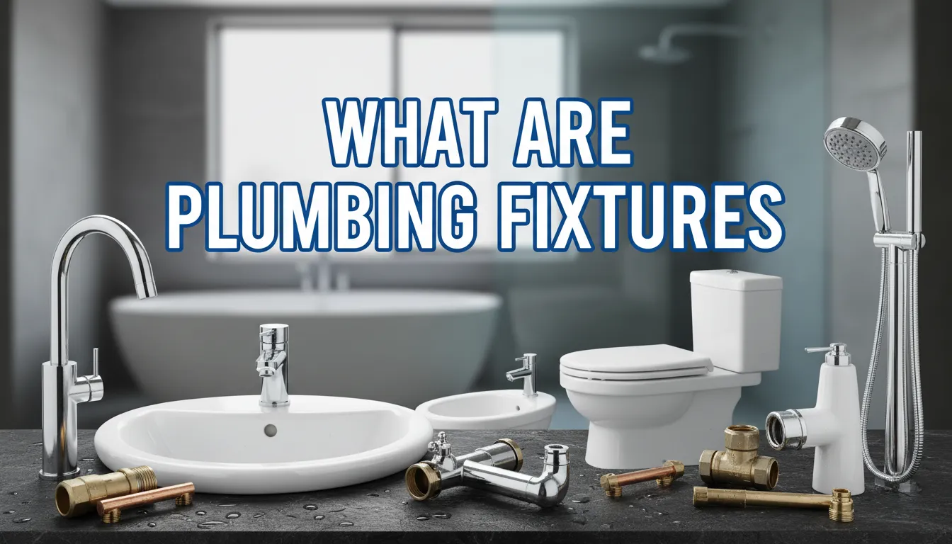 What are plumbing fixtures including sinks, faucets, toilets, and plumbing system components