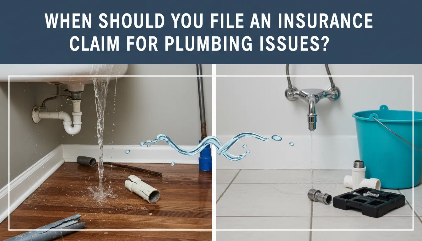 Deciding when to file an insurance claim for plumbing issues, considering damage severity and deductible.