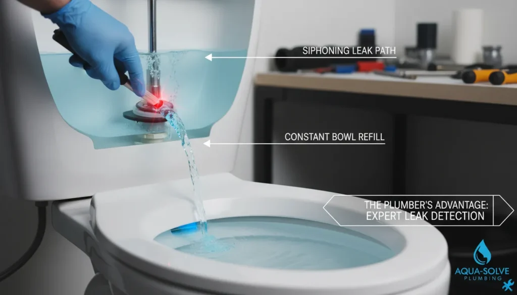 Plumber for Running Toilet - Identifying hidden causes like refill tube siphoning