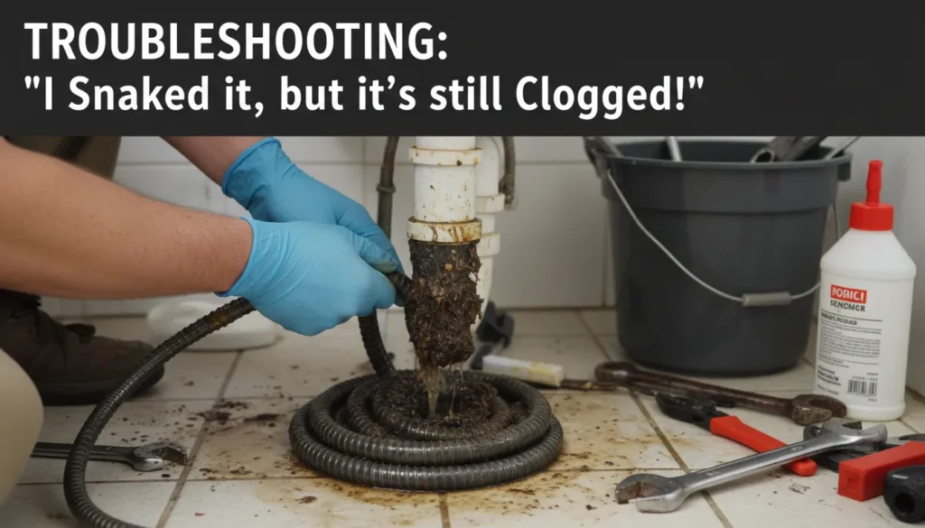 How-to-snake-plumbing: What to do when snaking fails to clear a stubborn drain clog.
