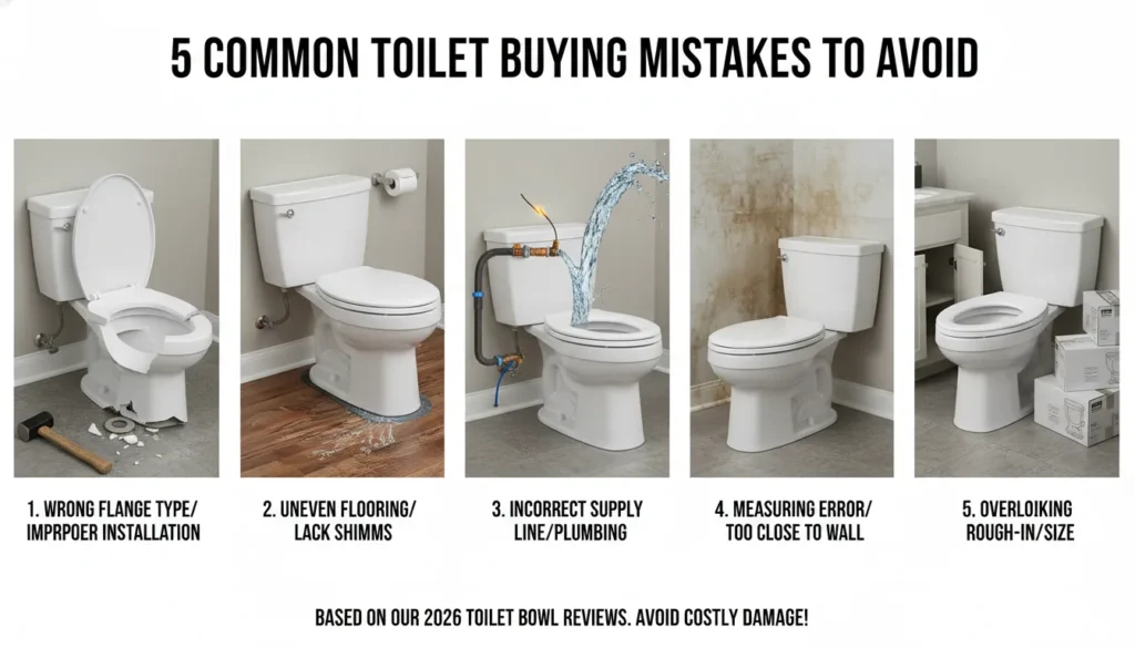 Avoiding common mistakes in toilet bowl reviews like reusing wax rings and over-tightening floor bolts.