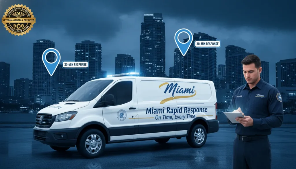24/7 emergency sewer and drain clearing services in Miami, South Beach, and Coral Gables, featuring veteran-owned reliability and immediate ejector pump repair.