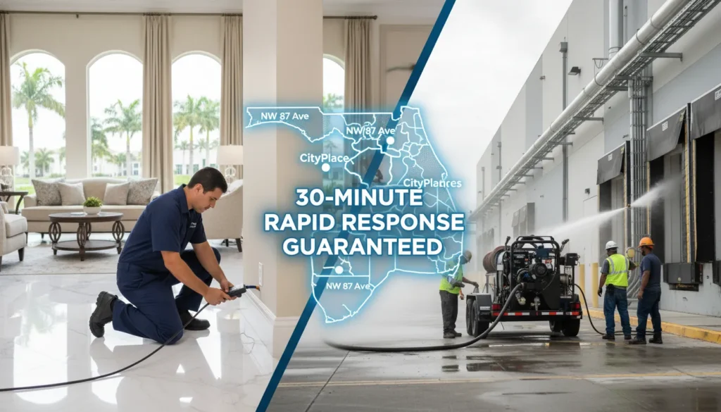 Licensed Doral plumber performing comprehensive residential and commercial services near Doral Isles and the International Mall corridor, including leak detection and fixture installation.