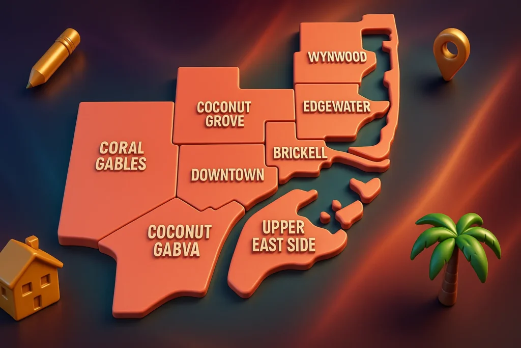 A professional plumber providing drain cleaning services in Miami, with visuals representing clean pipes, modern equipment, and Miami-area homes.