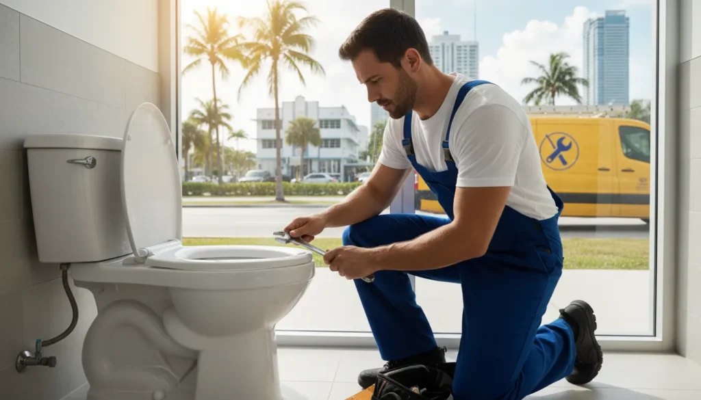 Fast and reliable toilet repair service near you in Miami, FL by licensed professional plumber