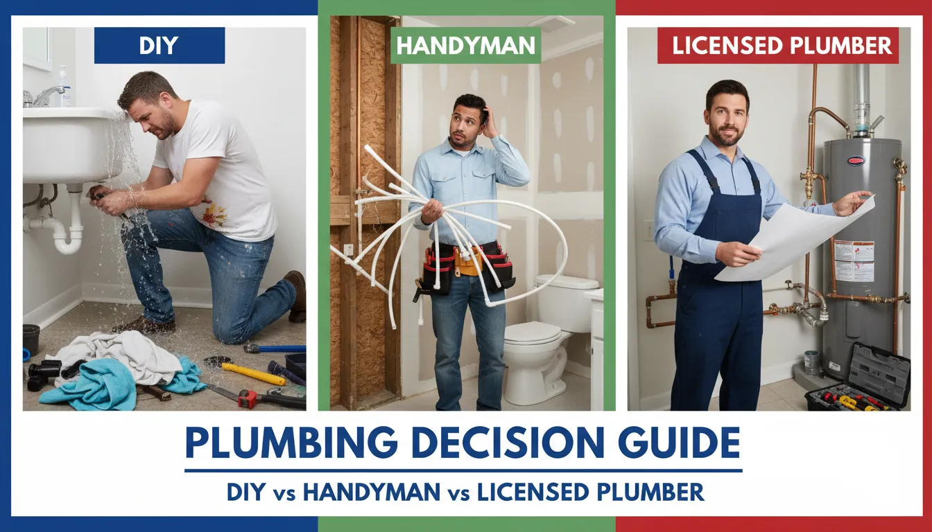 Who is responsible for plumbing repairs in a rental: A decision guide for DIY vs. Handyman vs. Licensed Plumber.