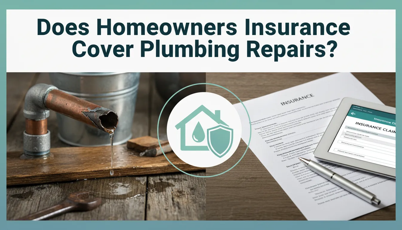 Homeowners insurance coverage for plumbing repairs including burst pipes, leaks, and water damage.