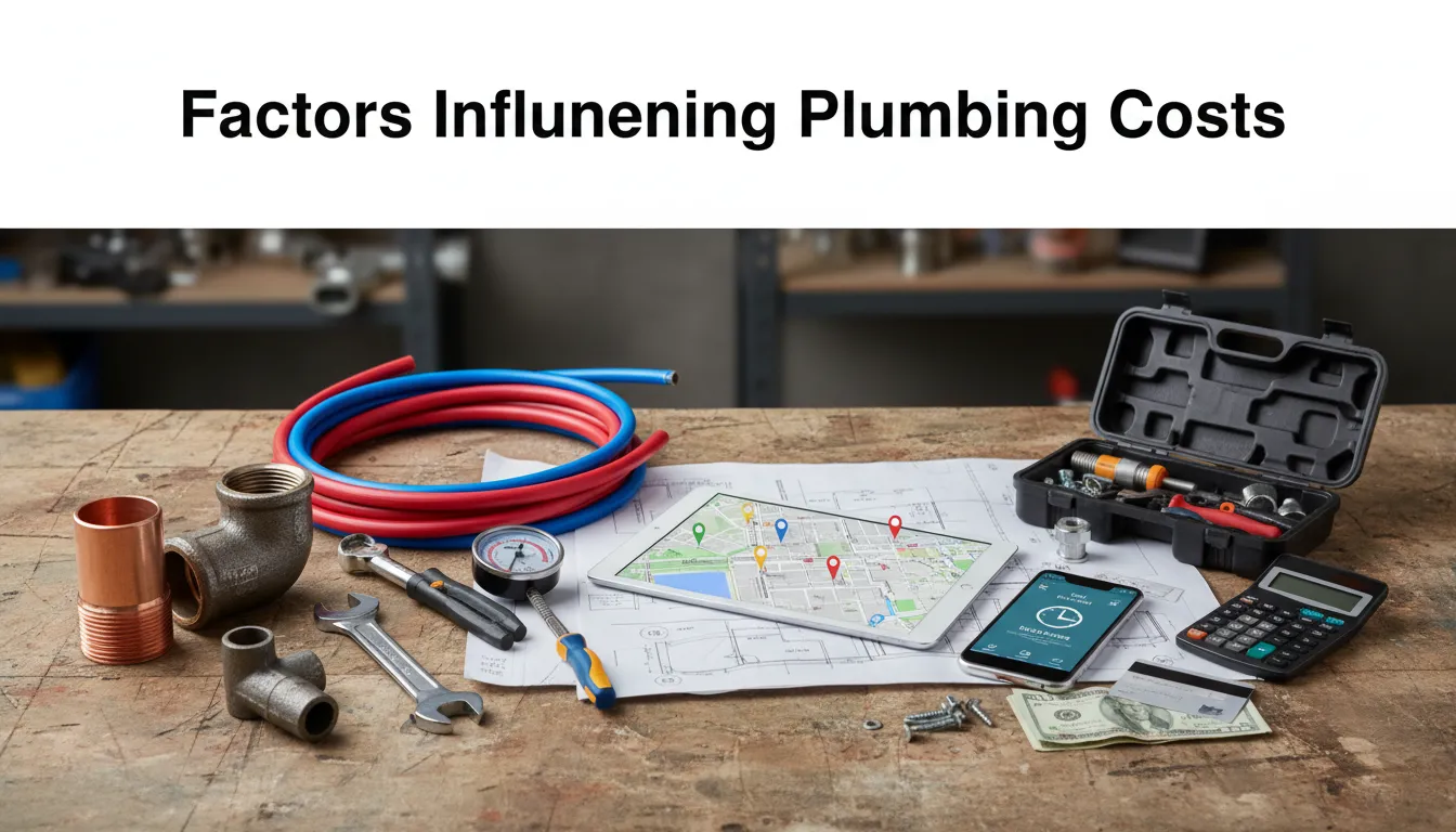 Factors affecting plumbing costs, including pipe materials, house size, and complexity of installation.