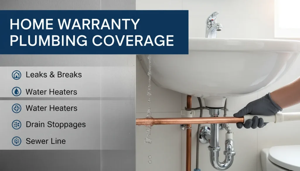 Home warranty plumbing coverage for plumbing system repairs and replacements