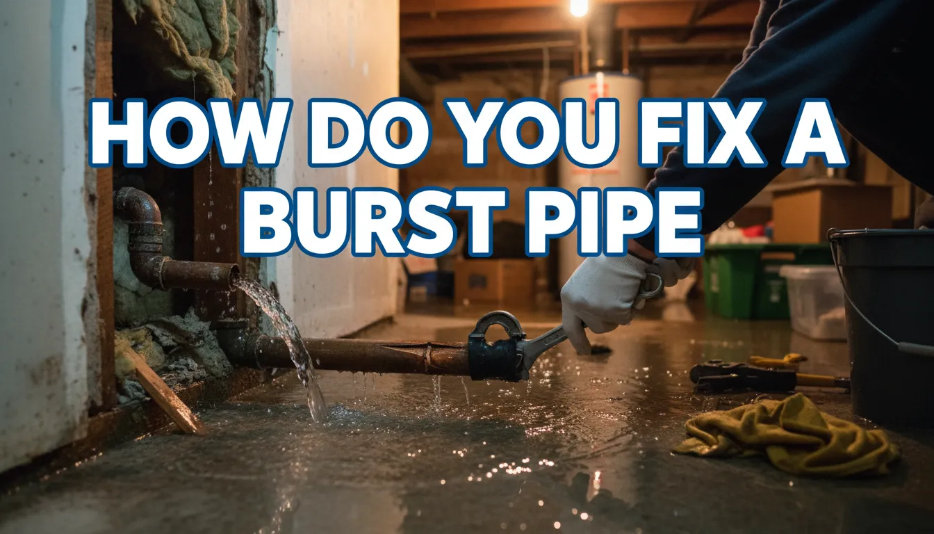 Homeowner shutting off the main water valve to fix a burst pipe