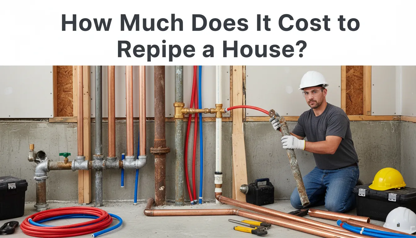 Cost breakdown for repiping a house, including materials, labor, and potential additional expenses.