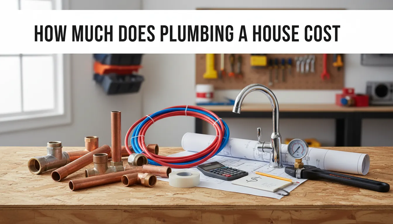 Cost breakdown for plumbing a house, including materials, labor, and installation fees.