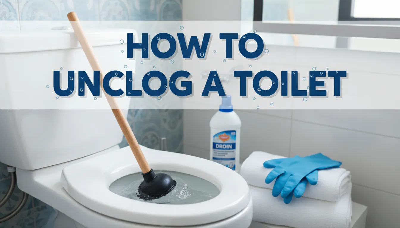 Step-by-step guide on how to unclog a toilet using DIY methods like plunging, snaking, and hot water.