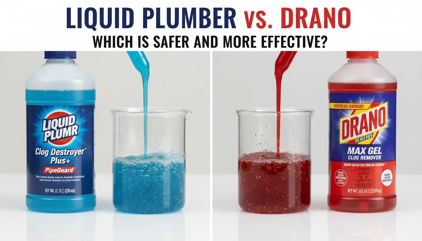 Compare Liquid Plumber and Drano to determine which is safer and more effective for unclogging toilets.