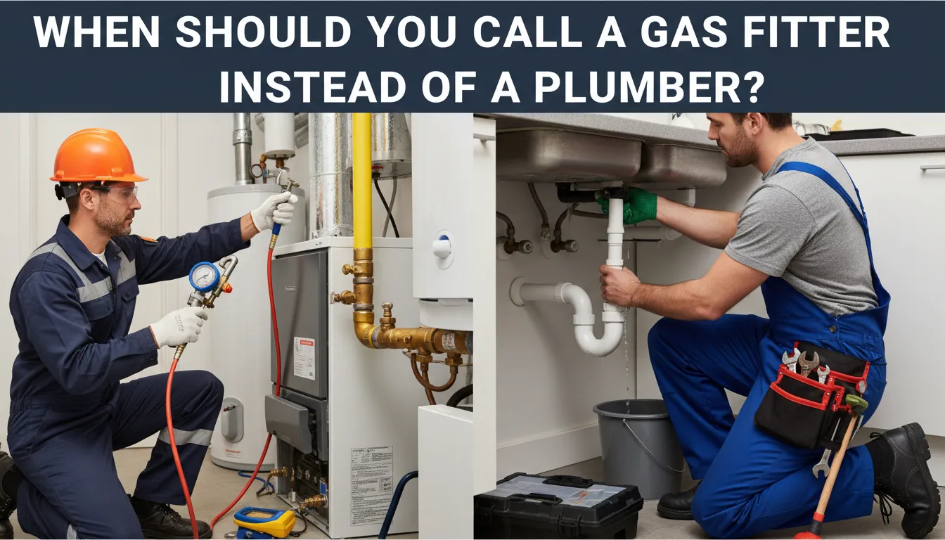 Gas fitter specializing in gas appliances and installations, distinct from plumbing services.