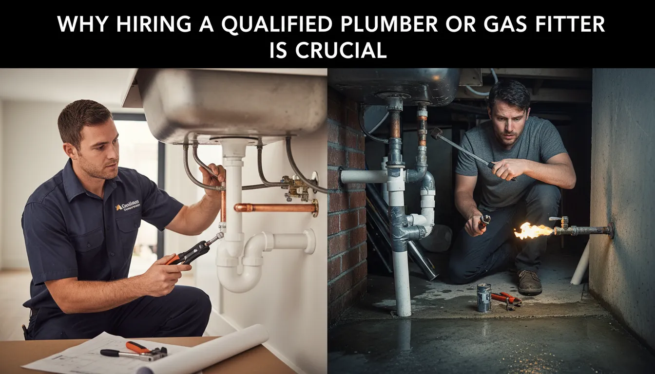 A licensed plumber and gas fitter working together to ensure safety and compliance with regulations.