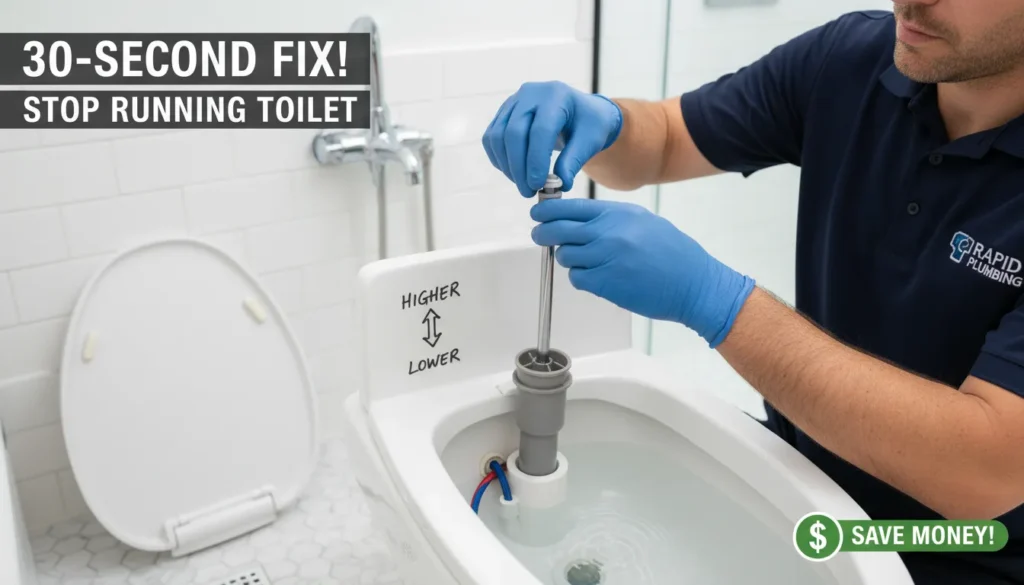 Plumber for Running Toilet - Fast 30-second float adjustment guide