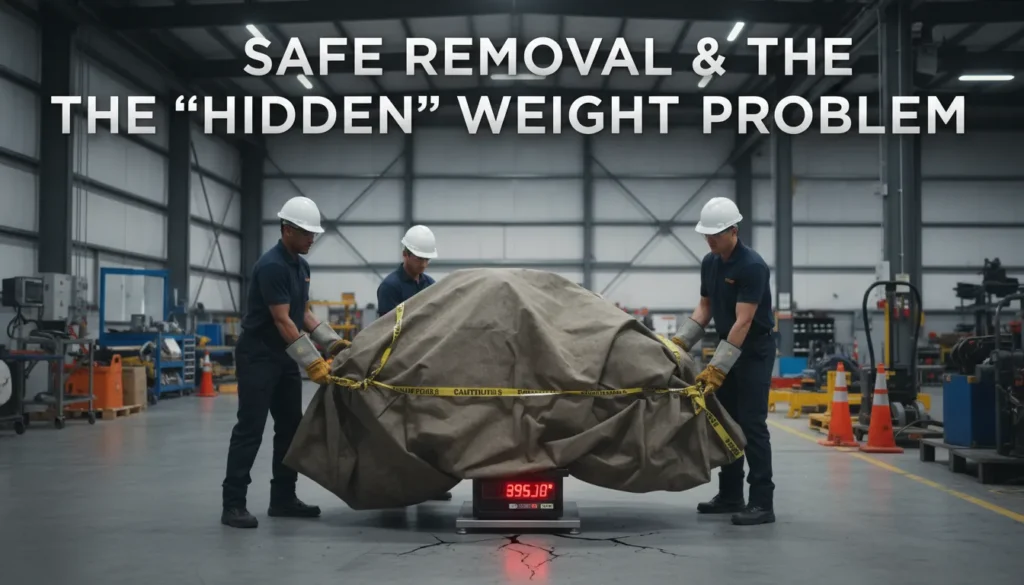 How to plumb a water heater: Dealing with hidden sediment weight during old unit removal.