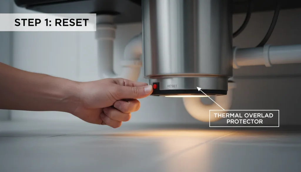 Troubleshooting the best garbage disposals by using the reset button and jam key safety methods
