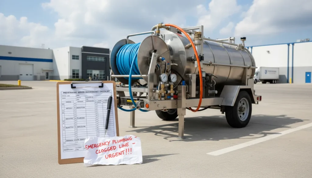 Professional hydrojet drain cleaning maintenance plan for commercial property owners to prevent sludge