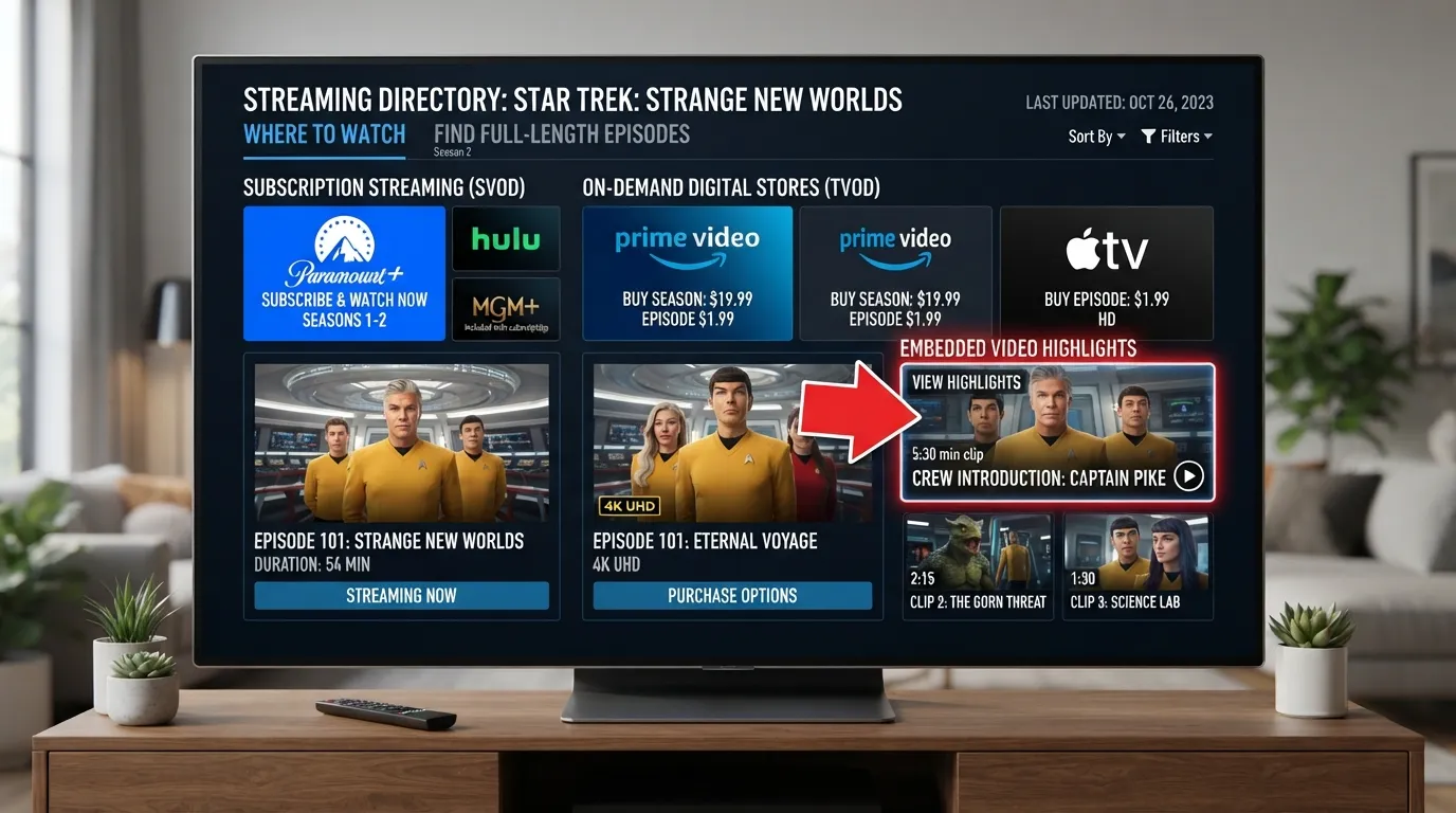 A guide layout displaying streaming platform icons and digital storefront options for watching the Roto-Rooter episode of Undercover Boss.